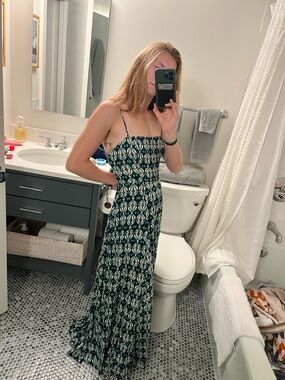 Free people Spaghetti Strap Maxi Dress in Teal, Forest Green